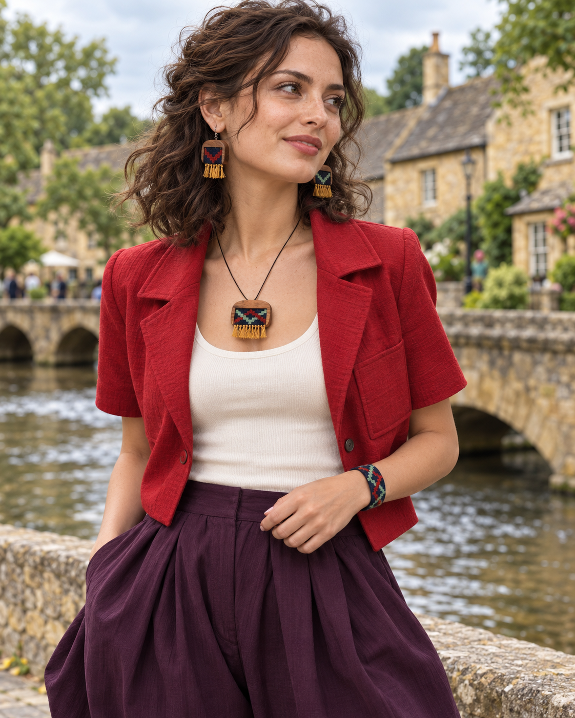 Berry Zigzag Kilim Jewellery Set