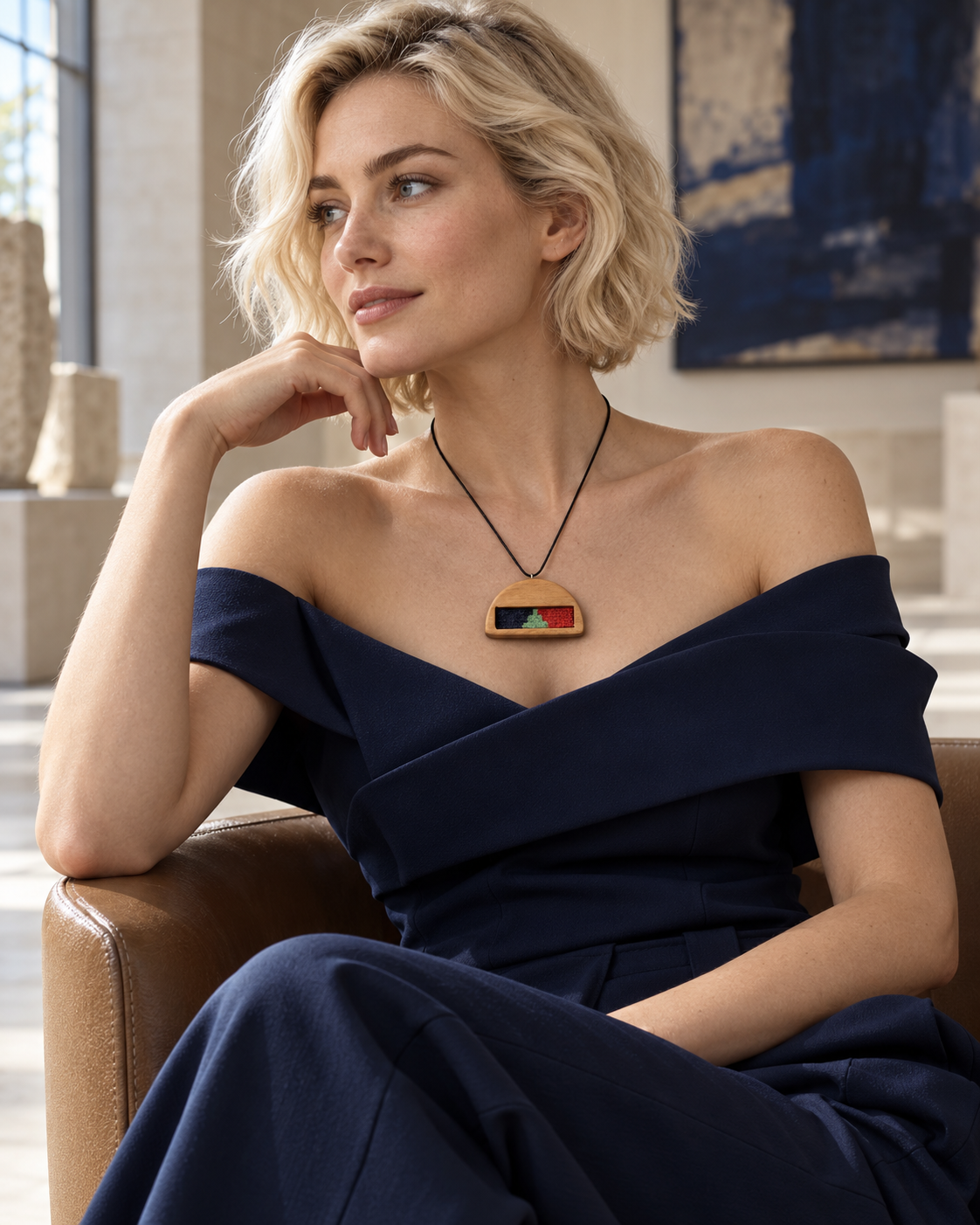 Crimson Dusk Kilim Necklace