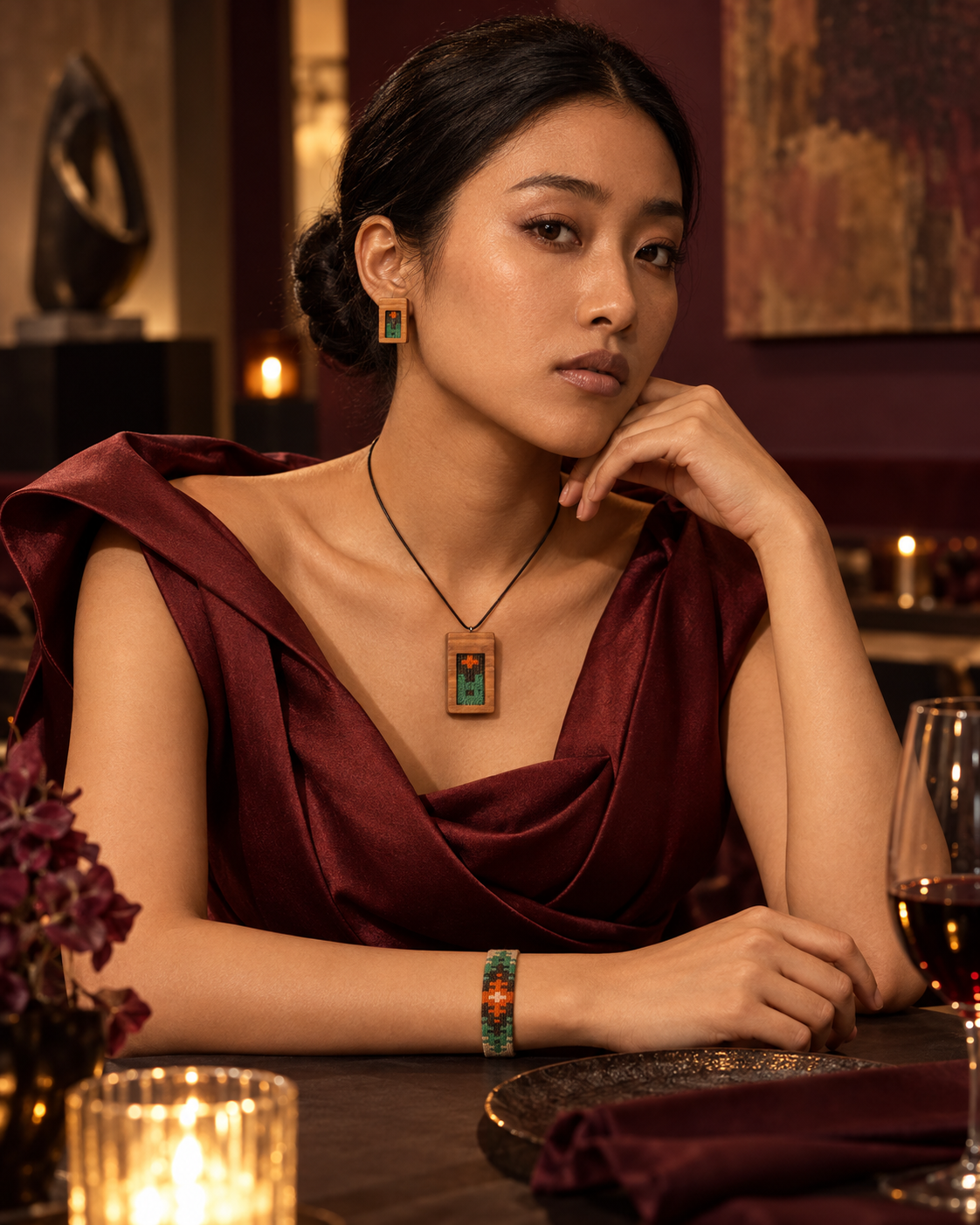 Emerald Frame Kilim Jewellery Set