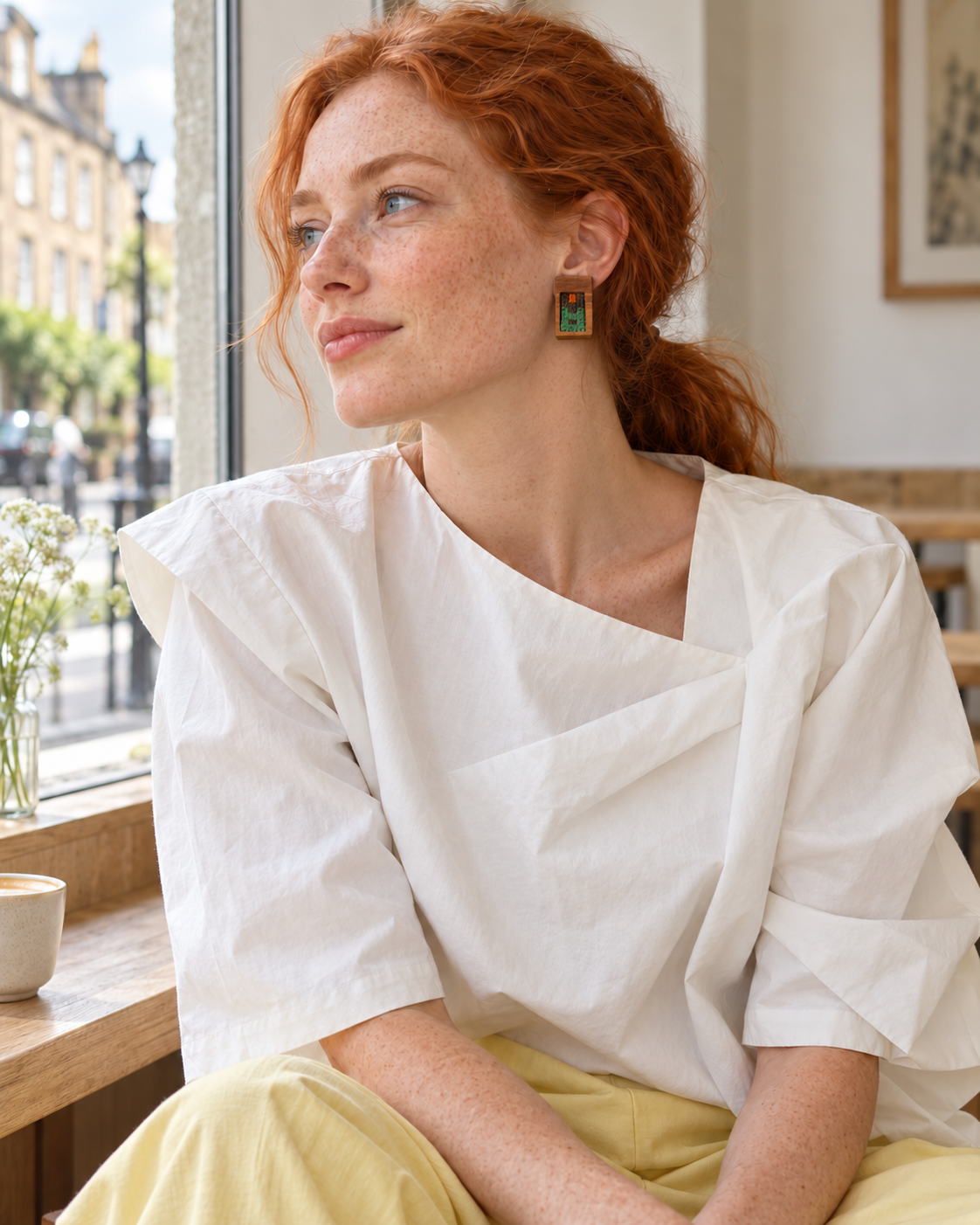 Emerald Frame Kilim Earrings