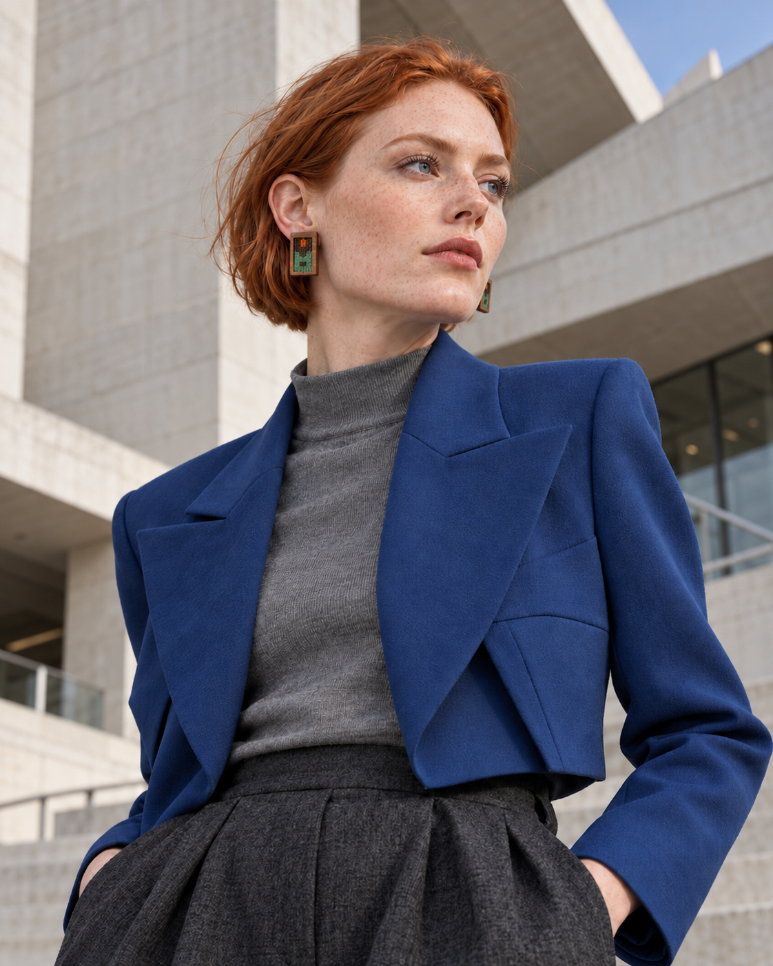 Emerald Frame Kilim Earrings
