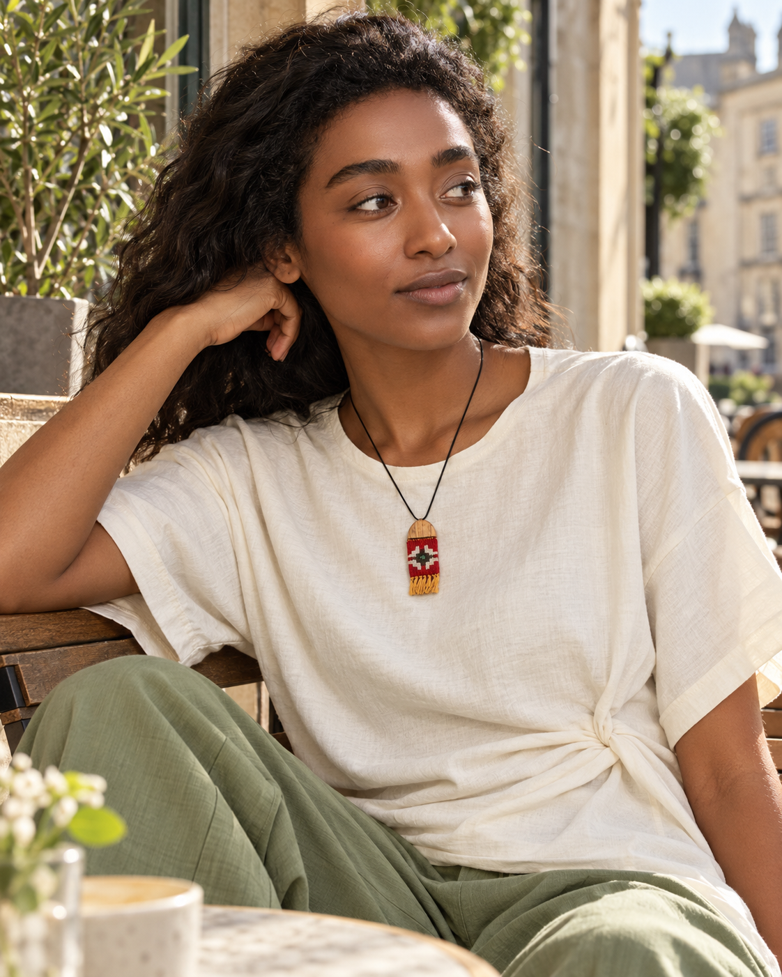 Saffron Dome Kilim Necklace