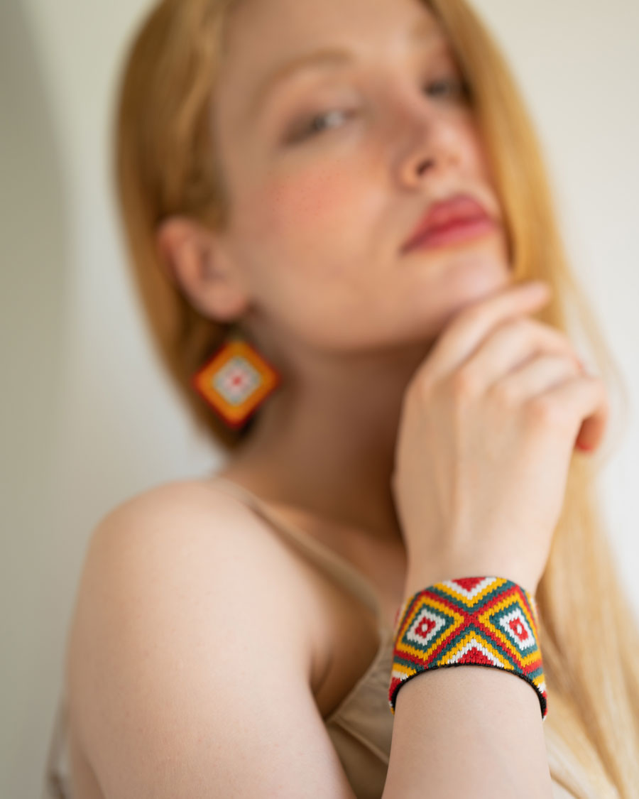 Prism Weave Bracelet | LaLan Handmade Balochi Embroidery