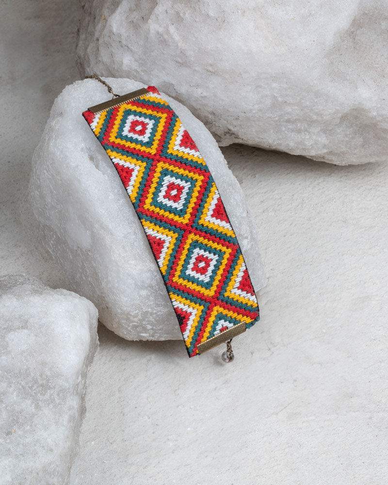 Prism Weave Bracelet | LaLan Handmade Balochi Embroidery