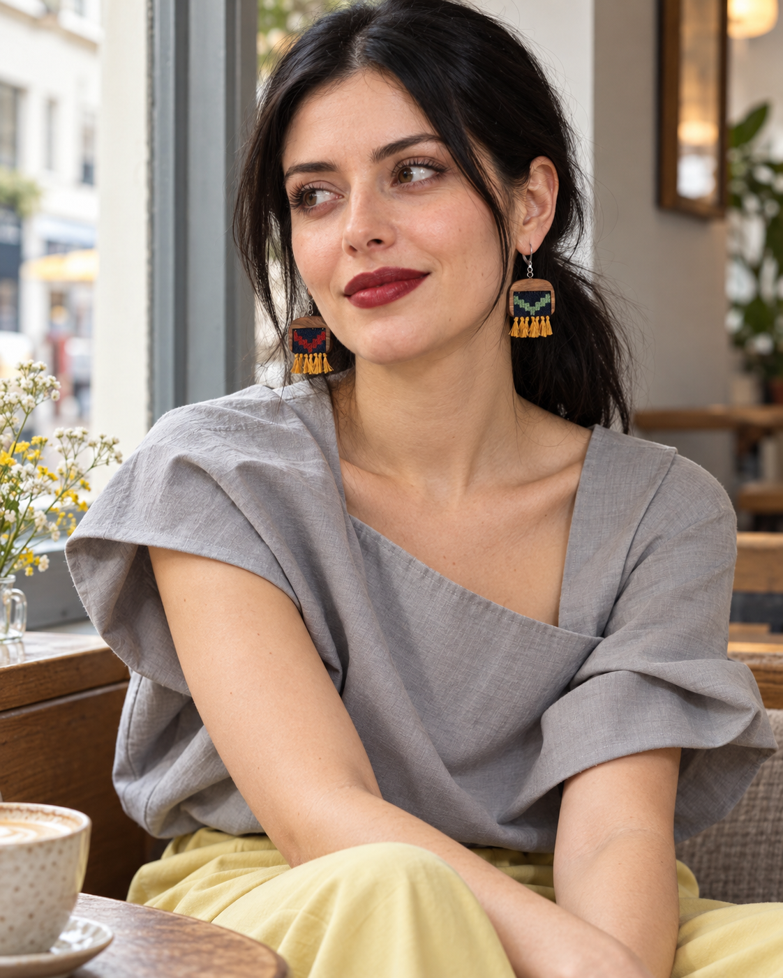 Berry Zigzag Kilim Earrings
