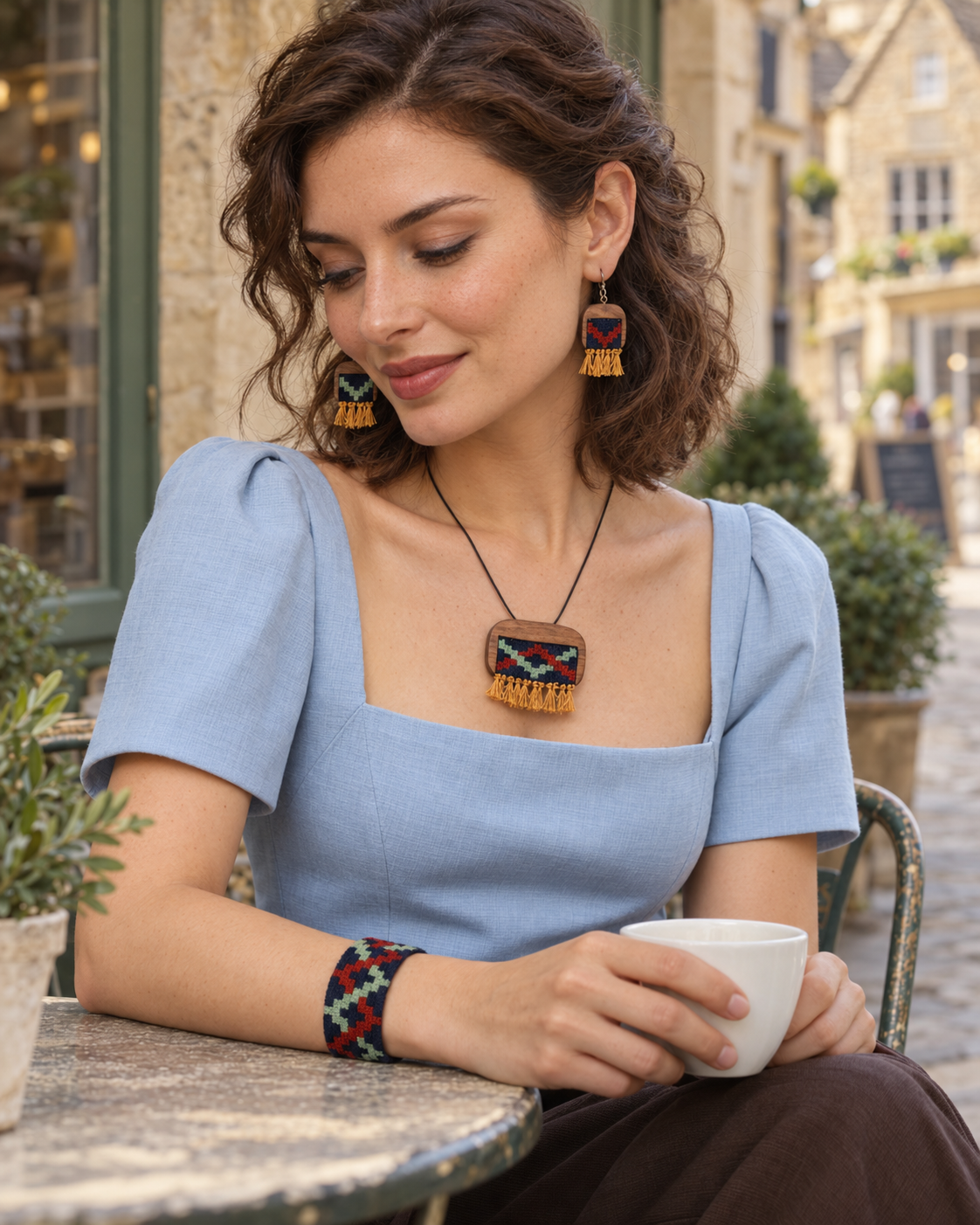 Berry Zigzag Kilim Jewellery Set