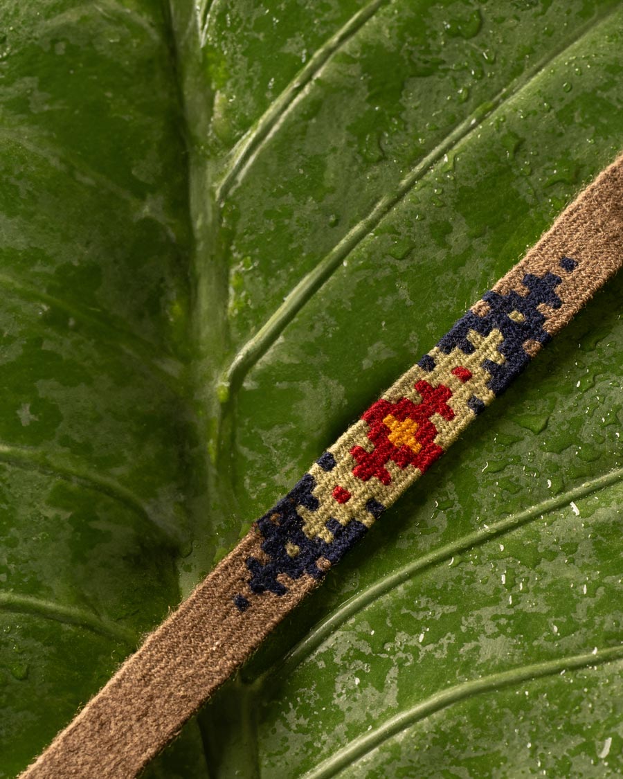 Ruby Frame Kilim Bracelet | LaLan Handmade Kilim & Walnut