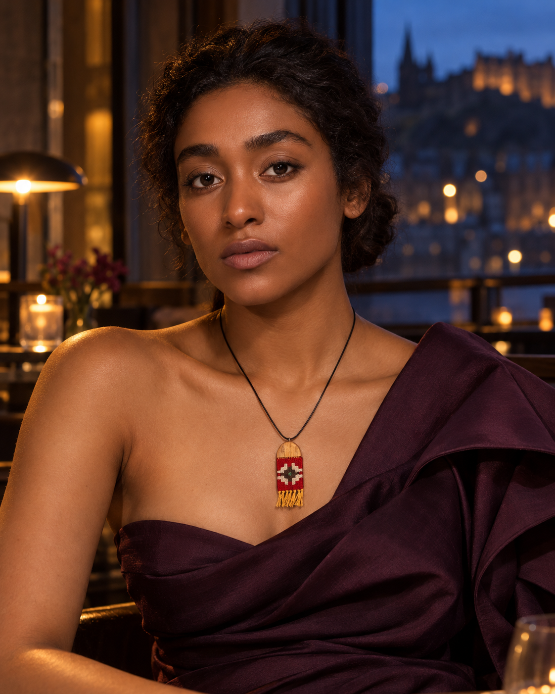 Saffron Dome Kilim Necklace