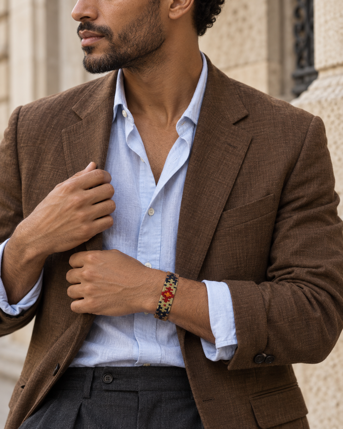 Ruby Frame Kilim Bracelet